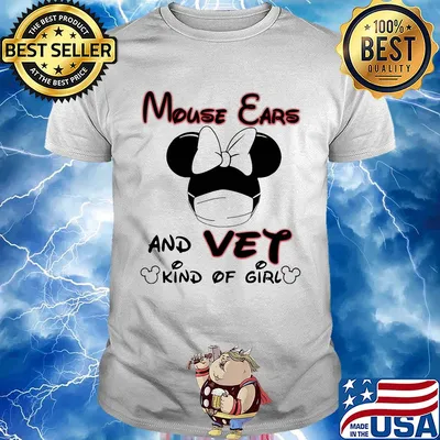 Disney mickey mouse ears and vet kind of girl mask shirt