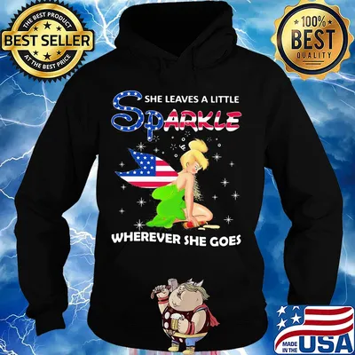 Disney tinkerbell she leaves a little sparkle wherever she goes american flag independence day s Hoodie