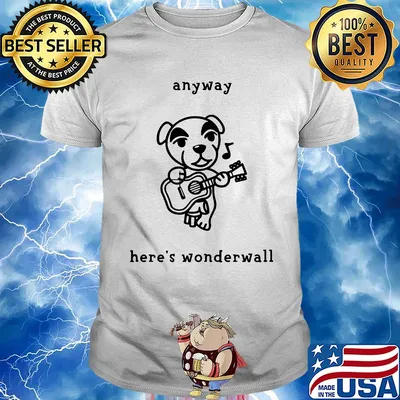 Dog playing guitar anyway here's wonderwall shirt