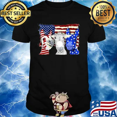 Donkey 2 flag US American flag Independence Day veteran shirt