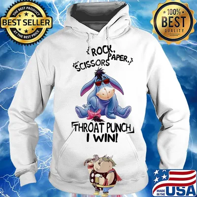 Eeyore donkey rock paper scissors throat punch i win s Hoodie