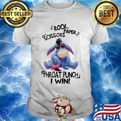 Eeyore donkey rock paper scissors throat punch i win shirt