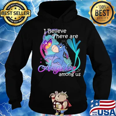 Eeyore i believe there are angels among us butterfly s Hoodie