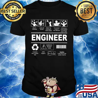 Engineer multi tasking lack of sleep play to the duct tape goos shirt