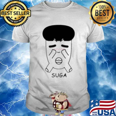 Fanstown bts bangtan boy same cartoon suga shirt