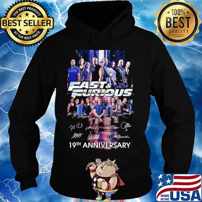 Fast and furious 19th anniversary characters signatures s Hoodie