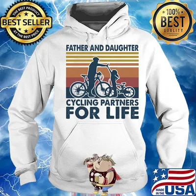 Father and daughter cycling partners for life vintage s Hoodie