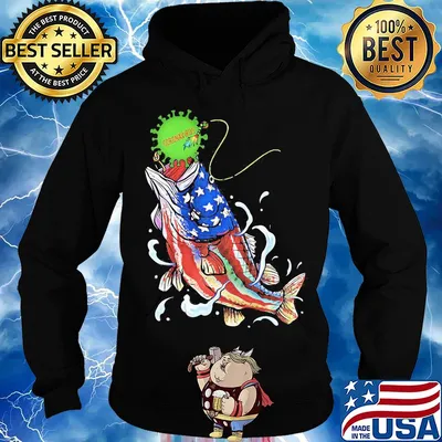 Fishing coronavirus american flag independence day s Hoodie
