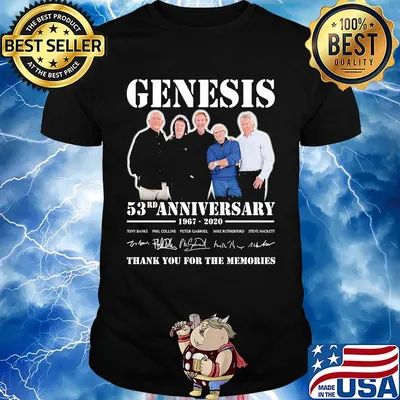 Genesis band 53rd anniversary 1967 2020 thank you for the memories signatures shirt