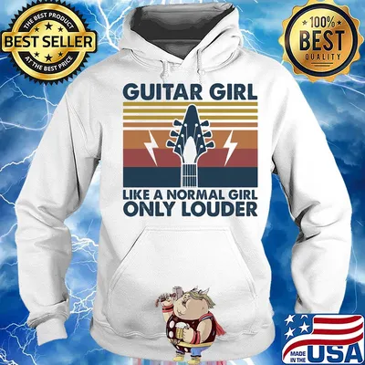 Guitar girl like a normal girl only louder vintage s Hoodie