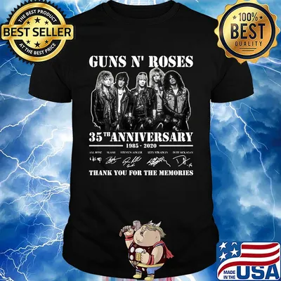 Guns n' roses 35th anniversary 1985 2020 thank you for the memories signatures shirt