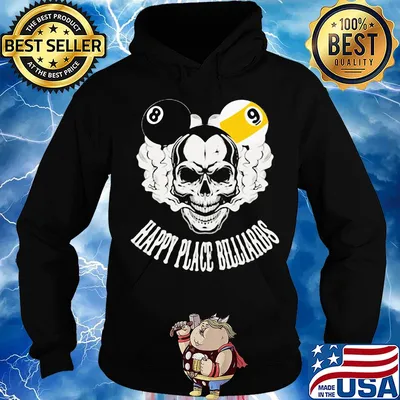 Happy place Billards skull s Hoodie