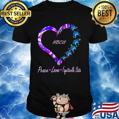 HBCU peace love Fayetteville State heart shirt