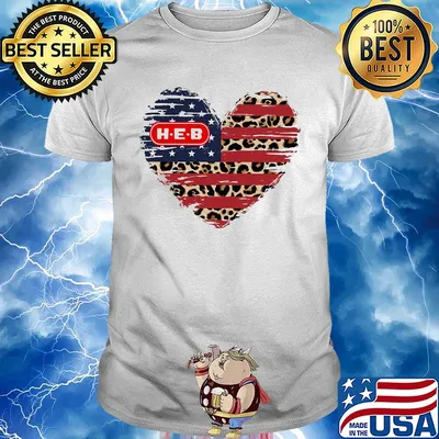 HEB American flag veteran Independence Day heart shirt