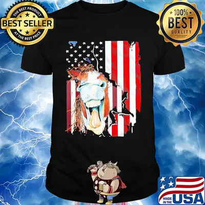 Horse American flag veteran Independence Day shirt