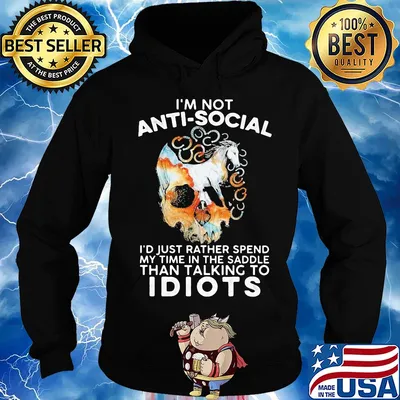 Horse I'm not anti-social I'd just rather spend my time in the saddle skull s Hoodie