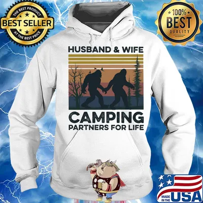 Husband and wife camping partners for life vintage s Hoodie