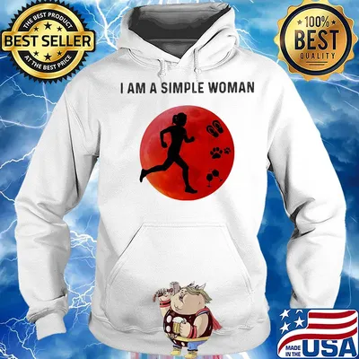 I am a simple woman running paw wine s Hoodie