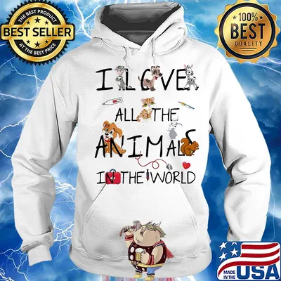I love all the animals in the world s Hoodie