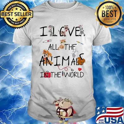 I love all the animals in the world shirt