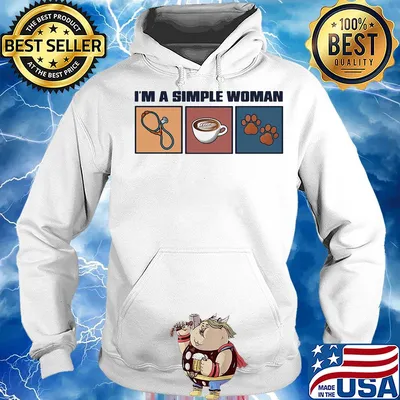 I'm a simple woman nurse coffee and paw dog vintage s Hoodie