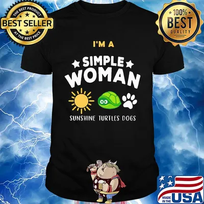 I'm a simple woman sunshine turtles dogs shirt
