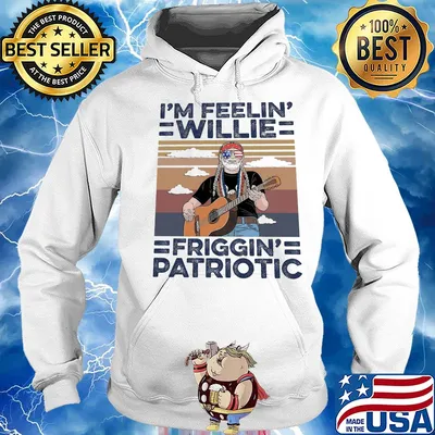 I'm feelin' willie friggin' patriotic guitar vintage s Hoodie