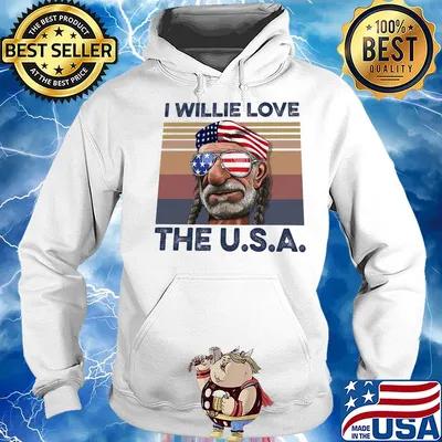 I willie love the USA American flag veteran Independence Day vintage s Hoodie