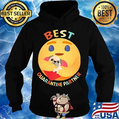 Icon hug pug heart best quarantine partner vintage s Hoodie