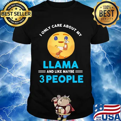 Icon I only care about my paw llama and like maybe 3 people shirt