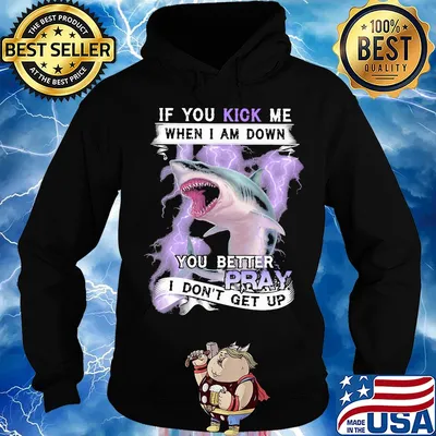 If you kick me when I am down you better pray I don't get up shark s Hoodie