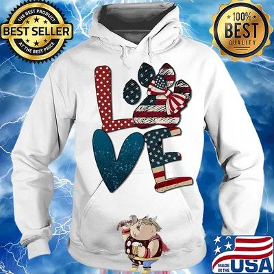 Independence Day love dog paw s Hoodie