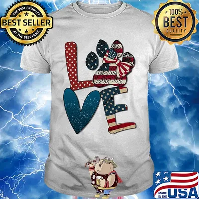 Independence Day love dog paw shirt