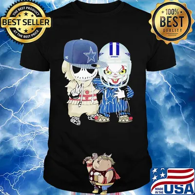 Jack skellington and joker player dallas cowboys football shirt