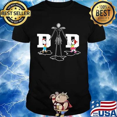 Jack skellington son and daughter dad happy father's day shirt