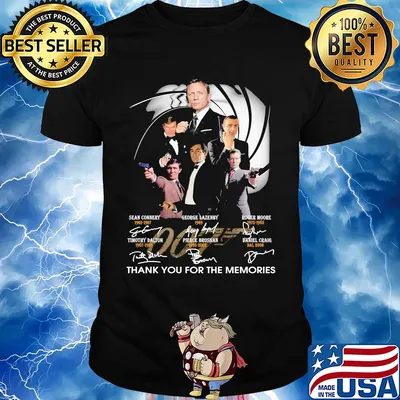 James bond 007 thank you for the memories signatures shirt