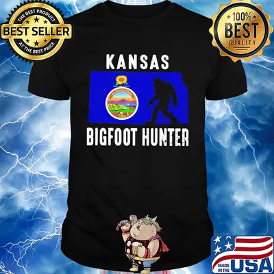 Kansas bigfoot hunter flag shirt