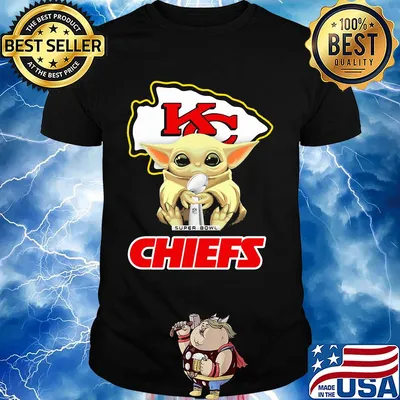 Kansas City Chief Baby Yoda hug super Bowl shirt