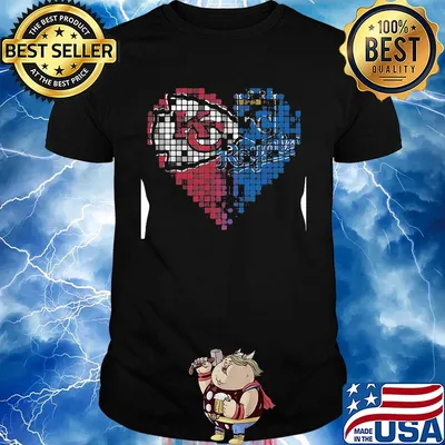 Kansas city chiefs and kansas city royals heart puzzle shirt