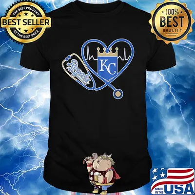 Kansas city royals baseball stethoscope heart shirt
