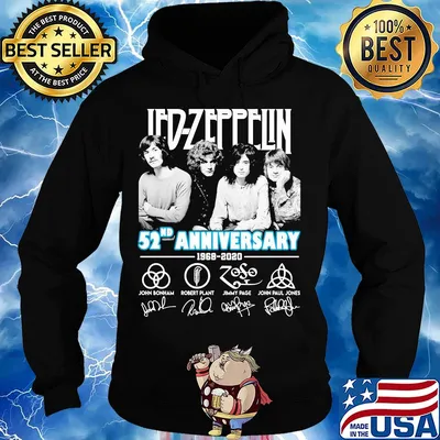 Led-zeppelin 52nd anniversary 1968 2020 signatures s Hoodie