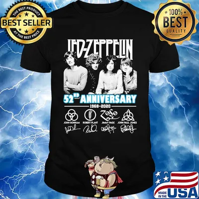 Led-zeppelin 52nd anniversary 1968 2020 signatures shirt