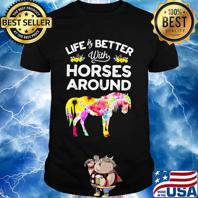 Life is better with horses around flower shirt