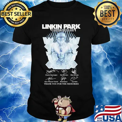Linkin park castle of glass thank you for the memories signatures shirt