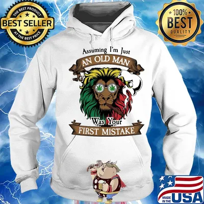 Lion smoking assuming I'm just an old lady was your first mistake vintage s Hoodie