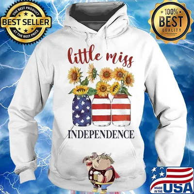 Little miss sunflower american flag independence day s Hoodie