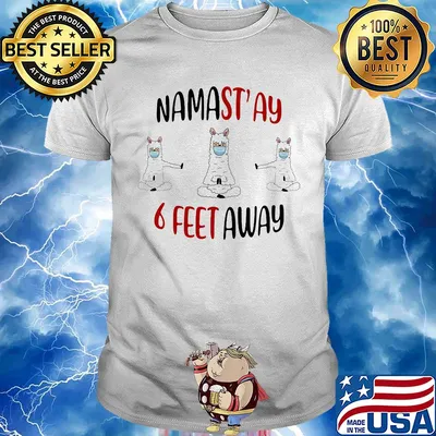 Llama mask namastay 6 feet away covid-19 shirt