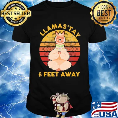 Llamas' stay 6 feet away Yoga vintage shirt