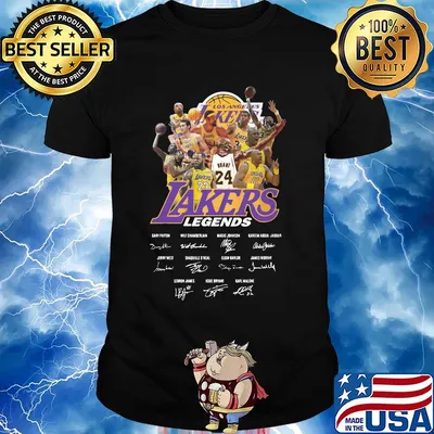 Los angeles lakers basketball team legends signatures shirt