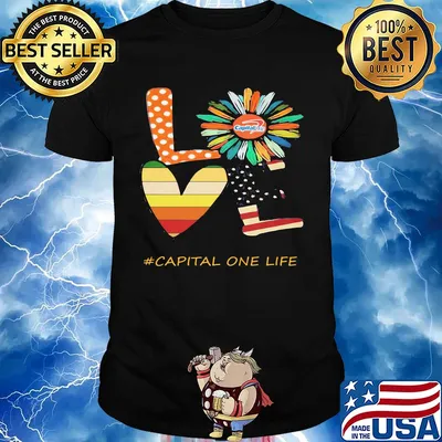Love capital one life flower american flag vintage shirt
